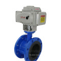 Bundor butterfly valve electric ac 12v  electric double flange butterfly valve